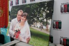 Свадебное фото на холсте с часами 100 на 70 см 25 01